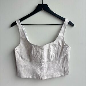 NWT BANANA REPUBLIC LINEN-BLEND SQUARE-NECK BUSTIER, SIZE 2
